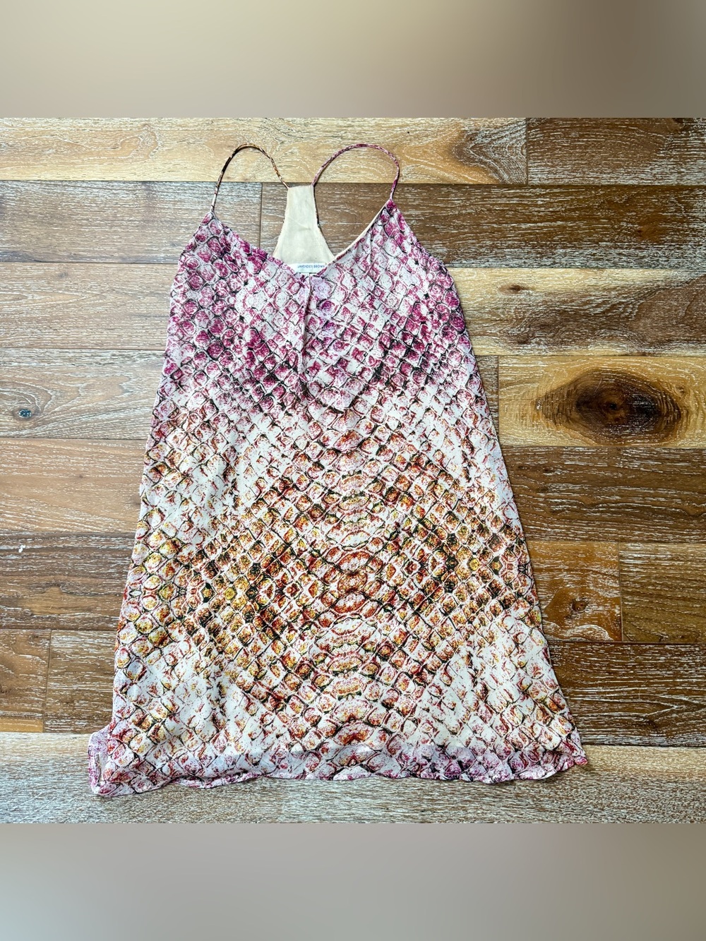 Lavender Brown 100% Silk Tank Dress Racerback Spaghetti Straps / Size XS